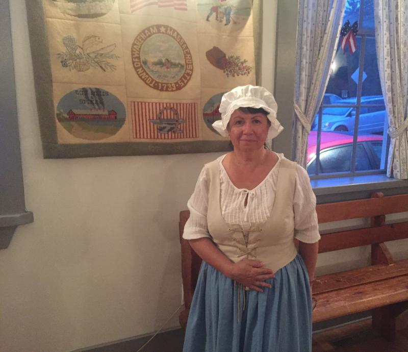 Wareham Historical Society President Angela Dunham attended the event to provide information on the historical buildings. BY LYDIA GOERNER