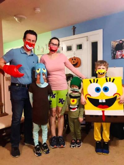Reader Rachel Ross contributed this family photo. From left: Edwin and Rachel Ross, with their kids EJ, 8, Andrew, 6, and Brady, 4. “We went with a SpongeBob theme this year,” she said.