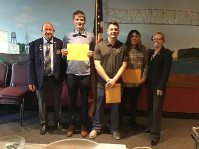 Attending the Elks’ Student of the Year dinner were the Elks Exalted Ruler Mike Godbout, left, Upper Cape student Matthew Nawoichik, Old Rochester Regional student Tyler Williams, Wareham student Ma’Laura Rivas and State Representative Susan Williams Gifford. Not pictured was Old Colony student Evan Angel. Photo by Barbara Morse