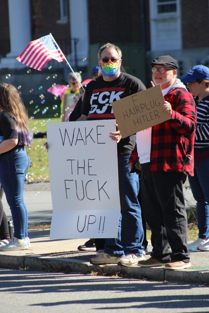 For some, foul language is the way to go during a protest. For some, foul language is the way to go during a protest.