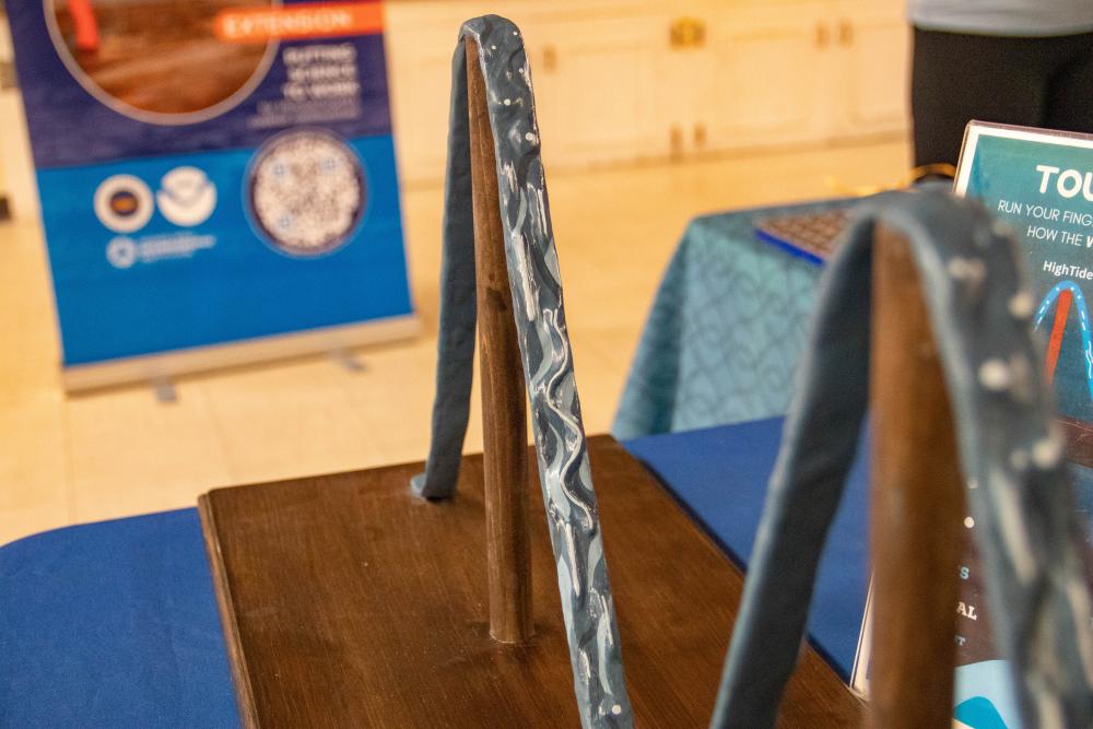 The display Terry Wolkowicz brought to help visually impaired people understand how currents work. none