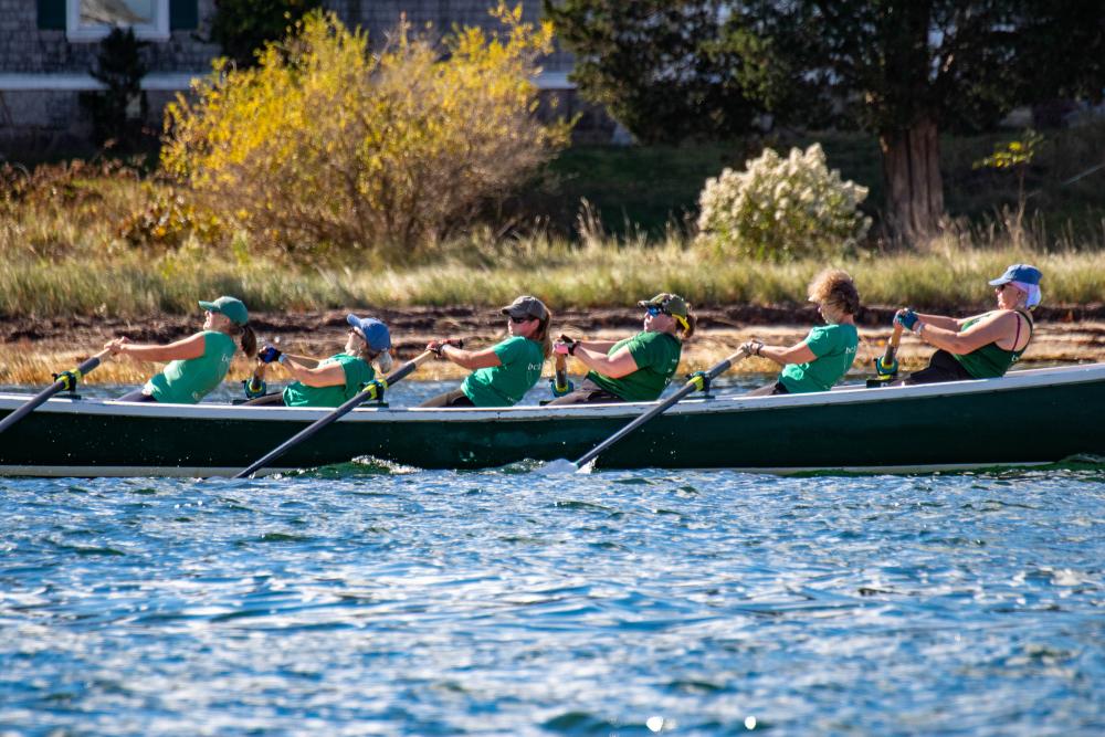The Come Boating team from Belfast, Maine makes their way back to shore. none