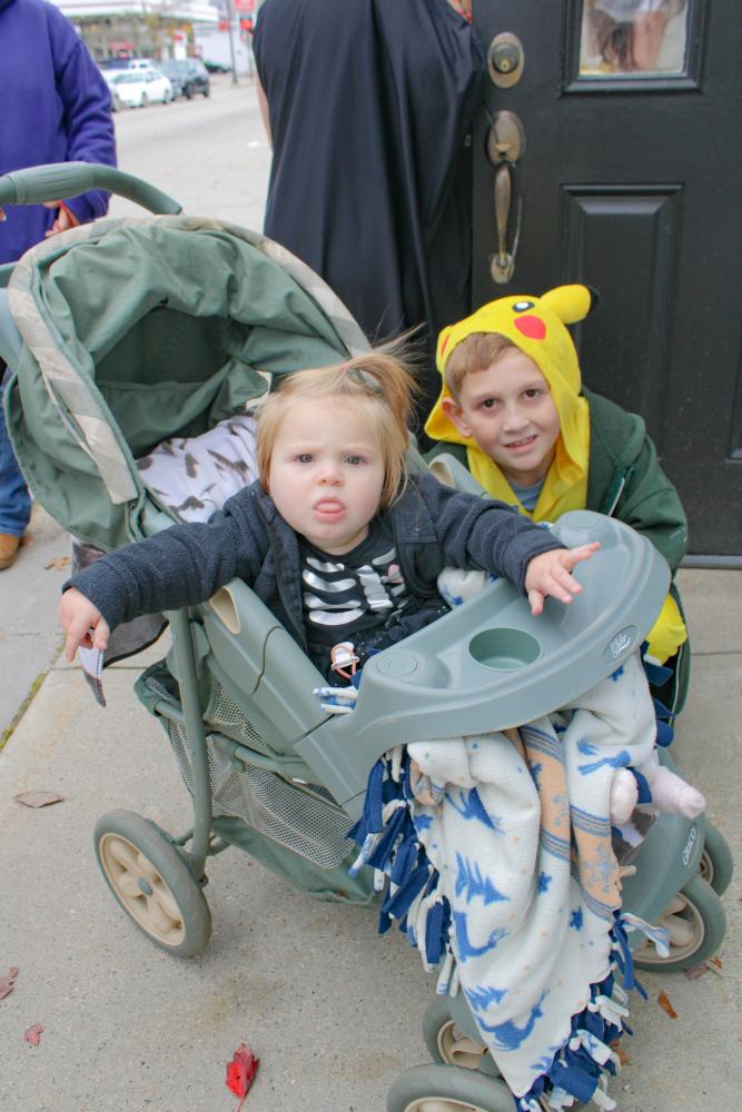 Worlds collide as skeleton Alora Fortes and Pikachu Noah Brown pose for a photo. Worlds collide as skeleton Alora Fortes and Pikachu Noah Brown pose for a photo.