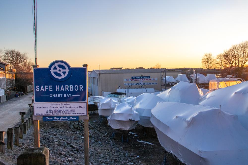 A proposal could see the two current buildings at the Safe Harbor Onset Bay marina replaced. File photo