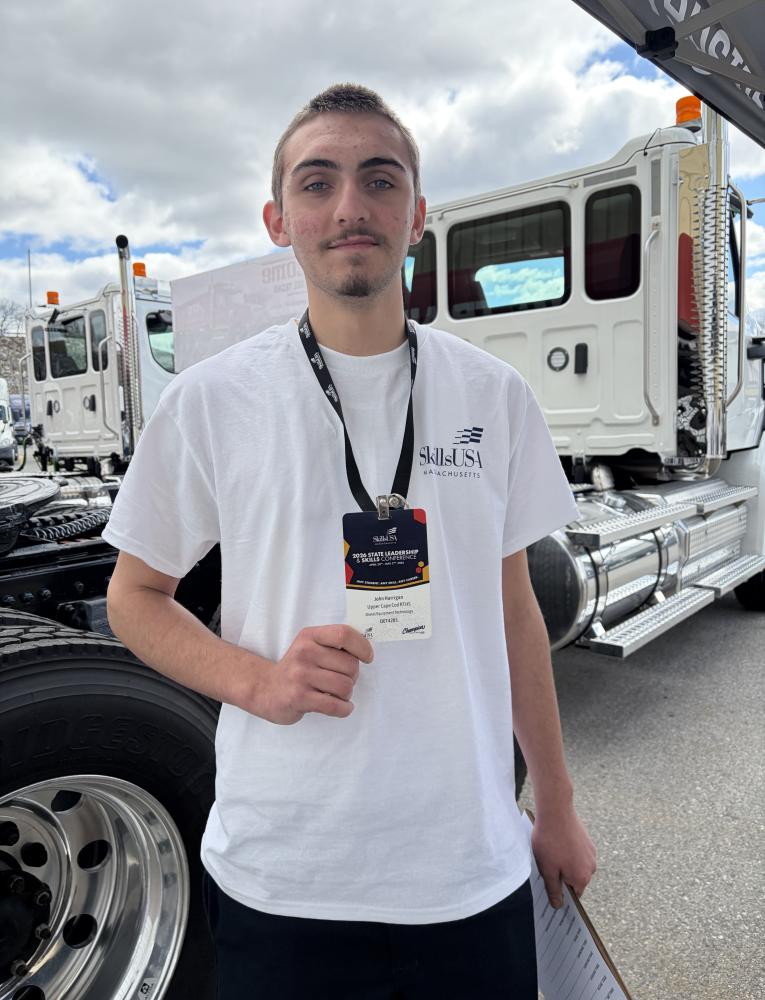  John Harrigan at the Skills Competition with his medal. Photo source: Upper Cape Tech