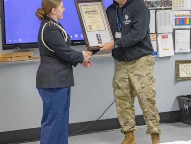 Ava Knight receives the award from Matt Stanton. Photos by Brandy Muz