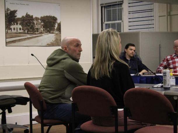 Owners of Pour Farm Tavern go in front of the Select Board, Tuesday, March 31. Photo by Brandy Muz