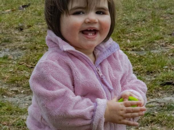 Gianna Greenleaf is all smiles with her find.