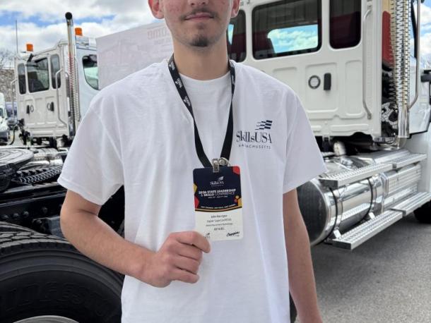 John Harrigan at the Skills Competition with his medal. Photo source: Upper Cape Tech