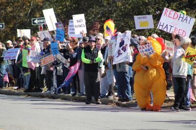 The streets were lined for hours with hundreds of people.