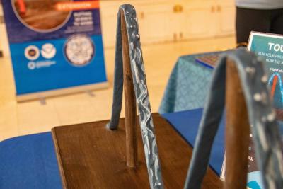 The display Terry Wolkowicz brought to help visually impaired people understand how currents work. none