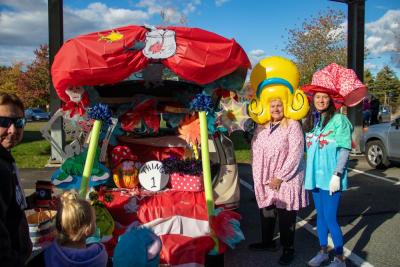 Cindy Shef, left, and Melinda borque with their Whoville trunk. none