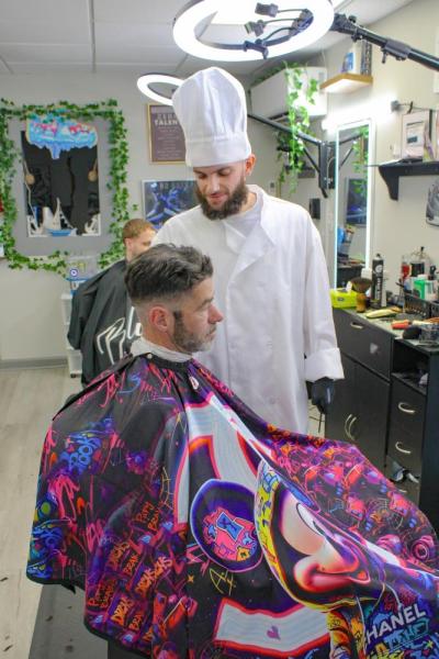 Ethan the barber-turned-chef brings the Halloween spirit to the barbershop. Ethan the barber-turned chef brings the Halloween spirit to the barbershop.