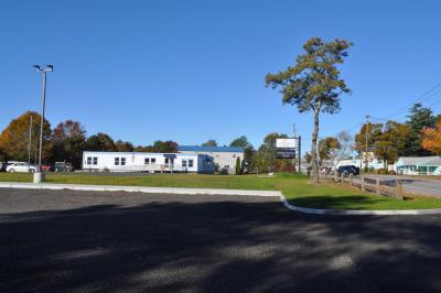 The outside of the building.