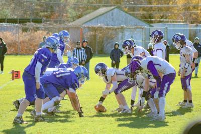 The Vikings get ready for the snap. 