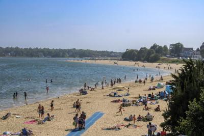 The beach outside the Onset Bay Center in 2025. File photo