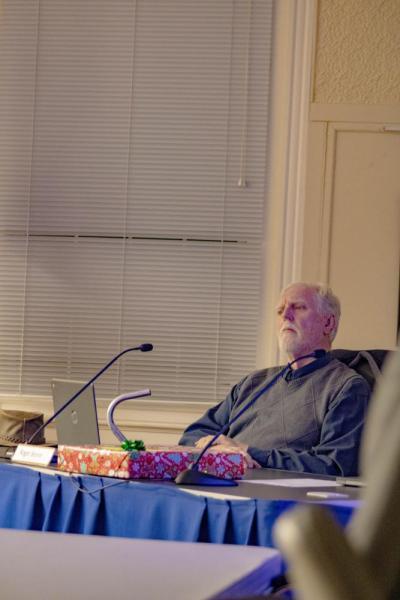 Roger Bonin with a gift.