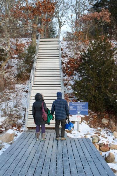 The decorating and snow clearing took staff three hours.