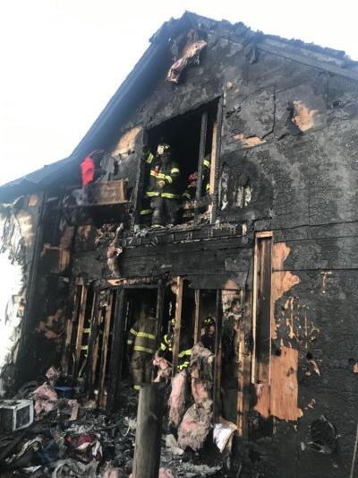 The charred exterior after the 2022 fire. File photo