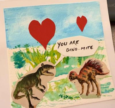 Some cards were punny in nature.