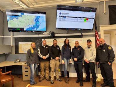 Dooner arrived to the center in the middle of the storm. 