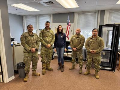 Senator Dooner and the National Guardsmen. 