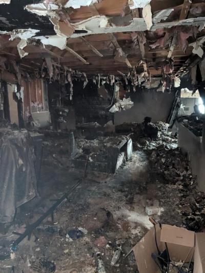 Inside of the home where the fire broke out. 