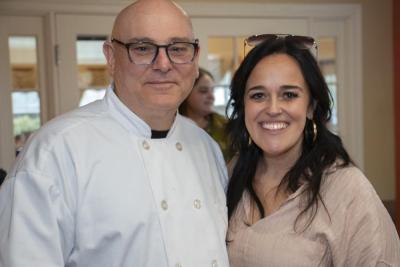 Culinary Advisor Chef Joe Breda and DECA Advisor Lisa Cunha.