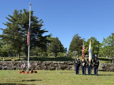 The JROTC at Agawam Cemetary. Photo source: Nora Bicki