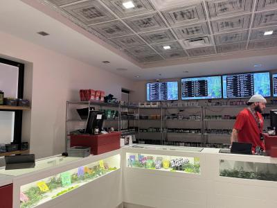 The inside of the shop.