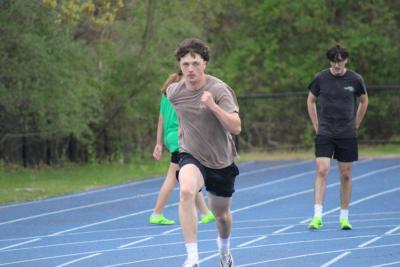 Mark Deyoe practicing his sprints.