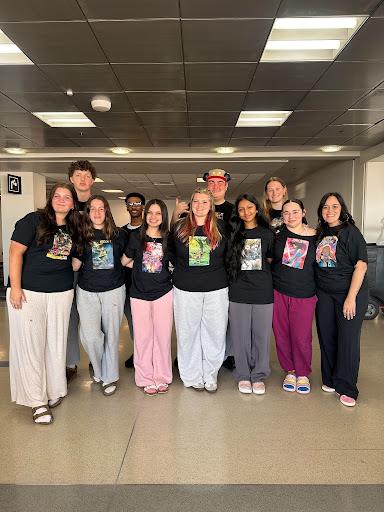 Students at the Boston Logan Airport getting ready to head to Georgia.