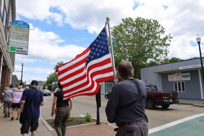 American flag peace walk