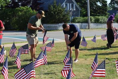flags being planted