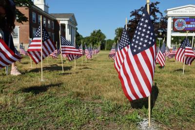 Flags planted
