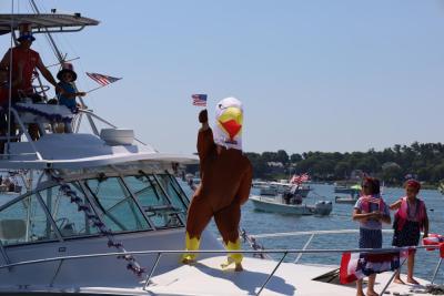 This eagle busted some moves during the annual Blessing of the Fleet in Onset on Saturday, July 4. Photos by Nick Mossman