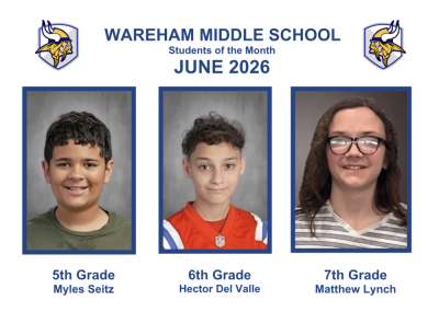 Wareham Middle School June Students of the Month
