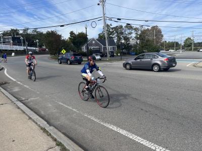 Cyclists pass through Wareham on their way to Falmouth for the Buzzards Bay Coalition Watershed ride Oct. 4. Photos by Grace Roche