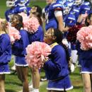 The cheer team keep spirits high.