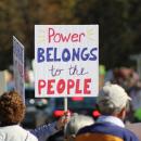 One of many signs that were held high during the protest. Photos by Brandy Muz