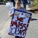Katelyn Yates and her Obama sign.