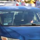 Opposing protestors also use vehicles as a way to show support.