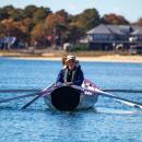 Joe Keegan of the Boston Irish Rowing Club waits for the race to start. none