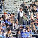 Fans hoot and holler for a touchdown.