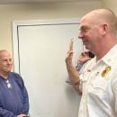 Wareham Fire Chief John Kelley is sworn into office on March 31, 2022. File photo