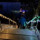 The decorated stairs leading guests to the magic.