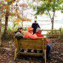 Land Trust members at the bench at Marks Cove Vista. File photo