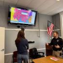 Senator Dooner in the Emergency Management Center. 