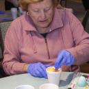 One resident dyes eggs.