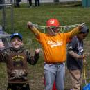 Myles Pfeiffer and Sterling Winters play with bubbles between games. 